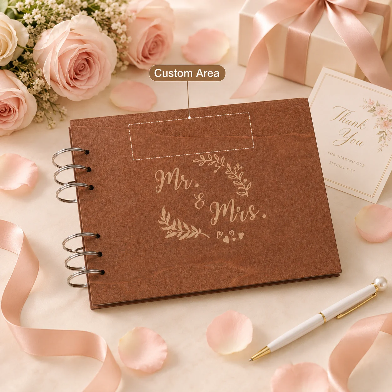 Custom Engraved Wooden Photo Album, Mr & Mrs Wedding Guest Book, Anniversary Scrapbook Memory Keepsake,Personalized Album
Custom Engraved Wooden Photo Album, Mr & Mrs Wedding Guest Book, Anniversary Scrapbook Memory Keepsake,Personalized Album