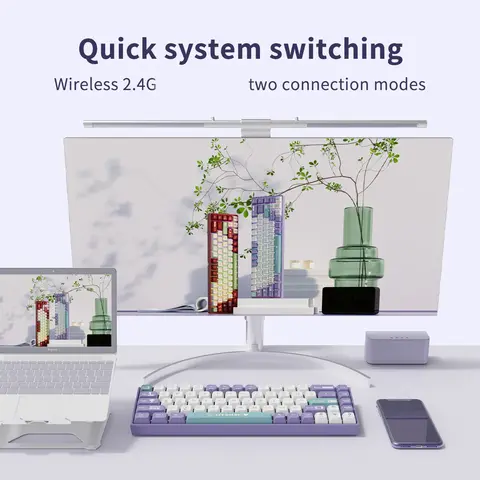 AJAZZ AK680 Mechanical Keyboard ABS Keycap 68 Keys Wired Wireless Bluetooth Gamer Keyboard Hot Swap Custom Gasket for Pc Laptop