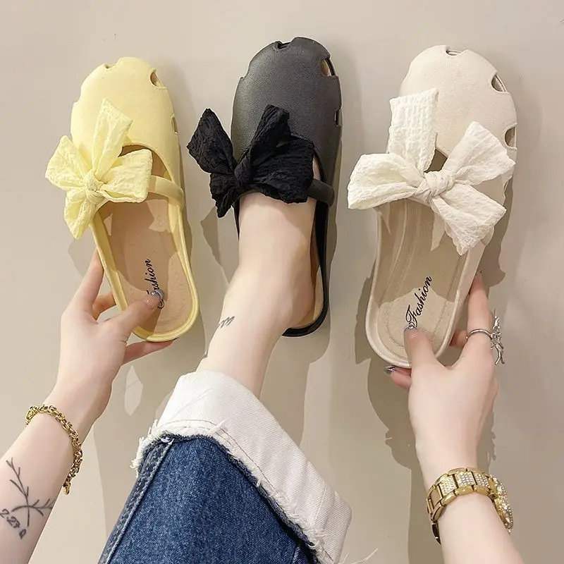 Office Ladies Fashionable Sweet Knot Slippers Summer Open-Toe Sandals Outerwear Stylish Slip-On Flats Trendy Shoes
Office Ladies Fashionable Sweet Knot Slippers Summer Open-Toe Sandals Outerwear Stylish Slip-On Flats Trendy Shoes