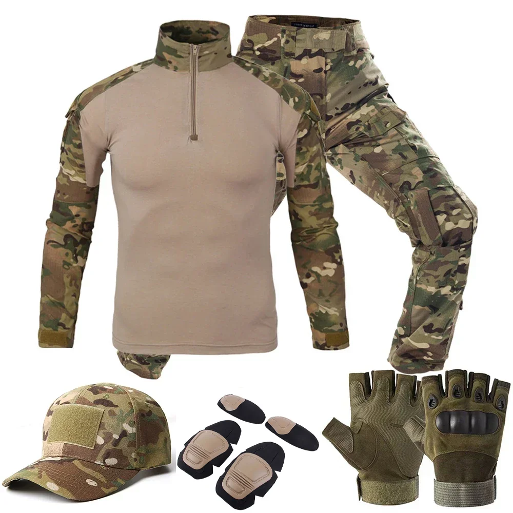 2025 Tactical Uniform Suit Multiple Training Kits Camo Airsoft Hunting Paintball MC Clothes CP Combat Tops+Cargo Pocket Pants
2025 Tactical Uniform Suit Multiple Training Kits Camo Airsoft Hunting Paintball MC Clothes CP Combat Tops+Cargo Pocket Pants
