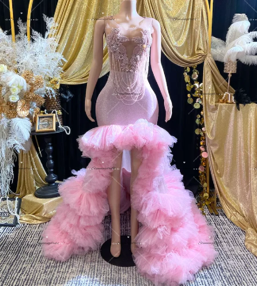 Gorgeous Pink Ruffles Evening Dress Elegant Beaded Mermaid Prom Dress For Black Girls 2026 Formal Occasion Ceremony Party Gowns
Gorgeous Pink Ruffles Evening Dress Elegant Beaded Mermaid Prom Dress For Black Girls 2026 Formal Occasion Ceremony Party Gowns