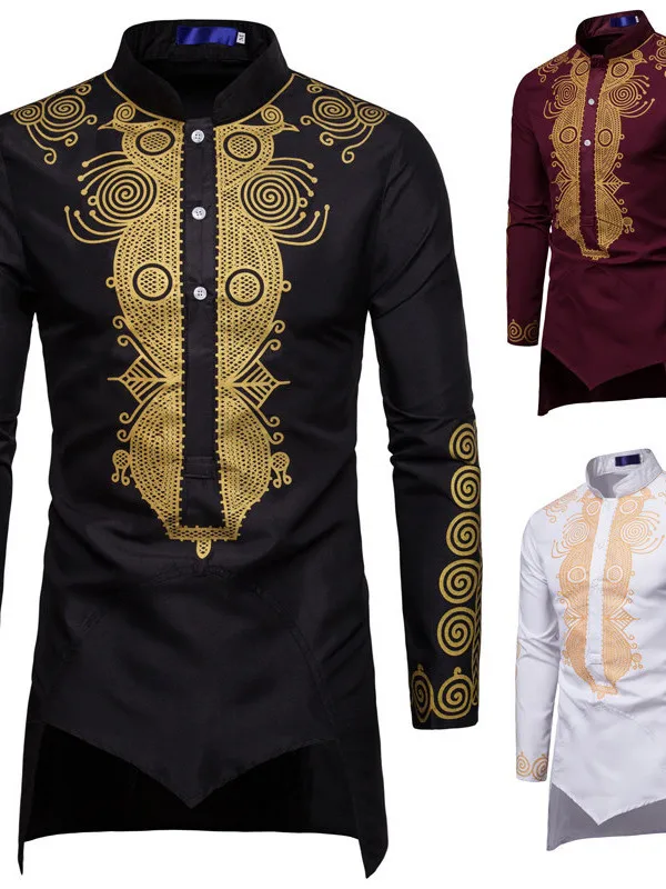 National Style Printed African Shirt for Men Casual Collar Long Sleeve Polyester Fabric Deformable Thickened Summer Shirt
National Style Printed African Shirt for Men Casual Collar Long Sleeve Polyester Fabric Deformable Thickened Summer Shirt