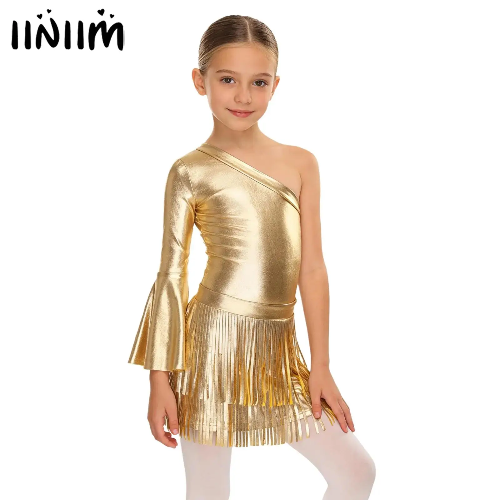 Kids Girls Metallic Glossy Western Cowgirl Cosplay Costumes Long Flare Sleeve Jumpsuit Bodysuit with Fringed Skirt Outfit Set
Kids Girls Metallic Glossy Western Cowgirl Cosplay Costumes Long Flare Sleeve Jumpsuit Bodysuit with Fringed Skirt Outfit Set