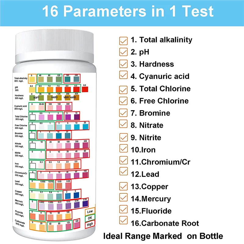 LJL 16 In 1 Water Testing Kits For Drinking Water- Home Water Test Kit,Water Quality Measurement Kits
LJL 16 In 1 Water Testing Kits For Drinking Water- Home Water Test Kit,Water Quality Measurement Kits