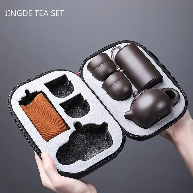 Portable Boutique Purple Clay Tea Pot Set Household Customized Filter Tea Pot and Cup Set Chinese Tradition Tea Set Supplies
Portable Boutique Purple Clay Tea Pot Set Household Customized Filter Tea Pot and Cup Set Chinese Tradition Tea Set Supplies