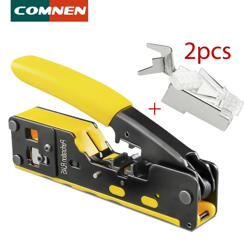 Обжимной инструмент COMNEN RJ45, сквозные обжимные режущие соединители для CAT7 Cat6 8P8C, модульный разъем Ethernet, универсальный инструмент для проводов
Обжимной инструмент COMNEN RJ45, сквозные обжимные режущие соединители для CAT7 Cat6 8P8C, модульный разъем Ethernet, универсальный инструмент для проводов