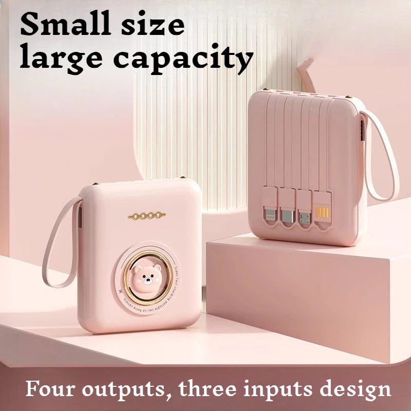 Симпатичный ультратонкий портативный блок питания со встроенными кабелями Компактный аккумулятор большой емкости для самолетов и высокоскоростных поездов
Симпатичный ультратонкий портативный блок питания со встроенными кабелями Компактный аккумулятор большой емкости для самолетов и высокоскоростных поездов