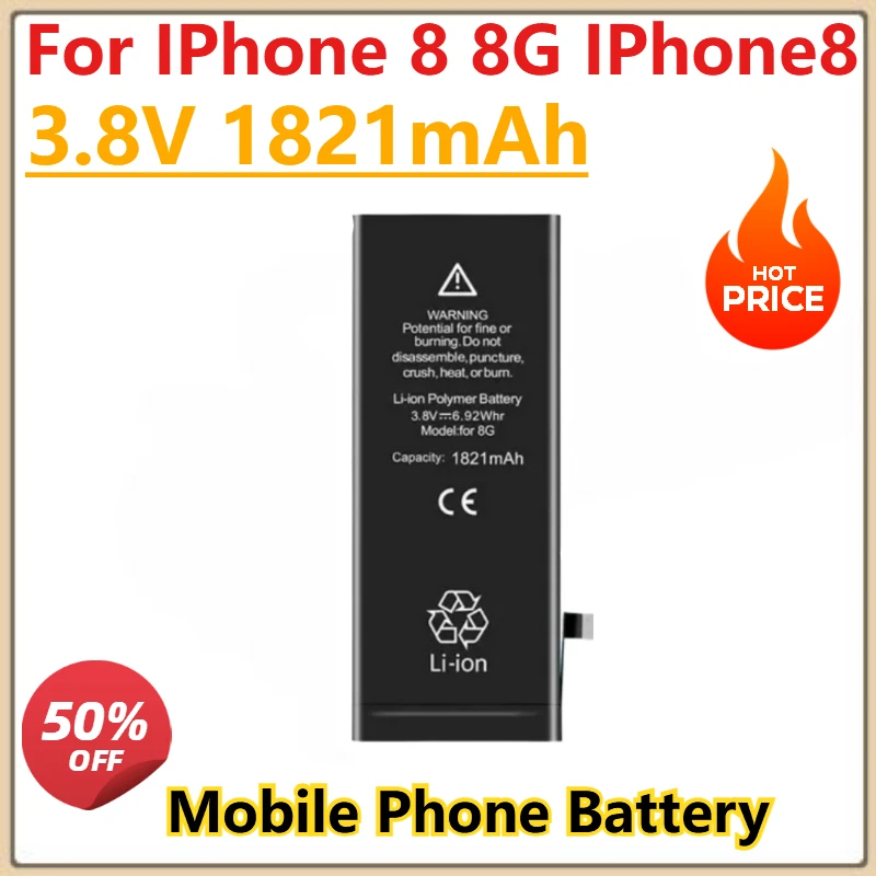 Высококачественная новая батарея 3,8 В 1821 мАч для IPhone 8 8G IPhone8 IPhone8G, аксессуар для телефона, сменная батарея 
Высококачественная новая батарея 3,8 В 1821 мАч для IPhone 8 8G IPhone8 IPhone8G, аксессуар для телефона, сменная батарея