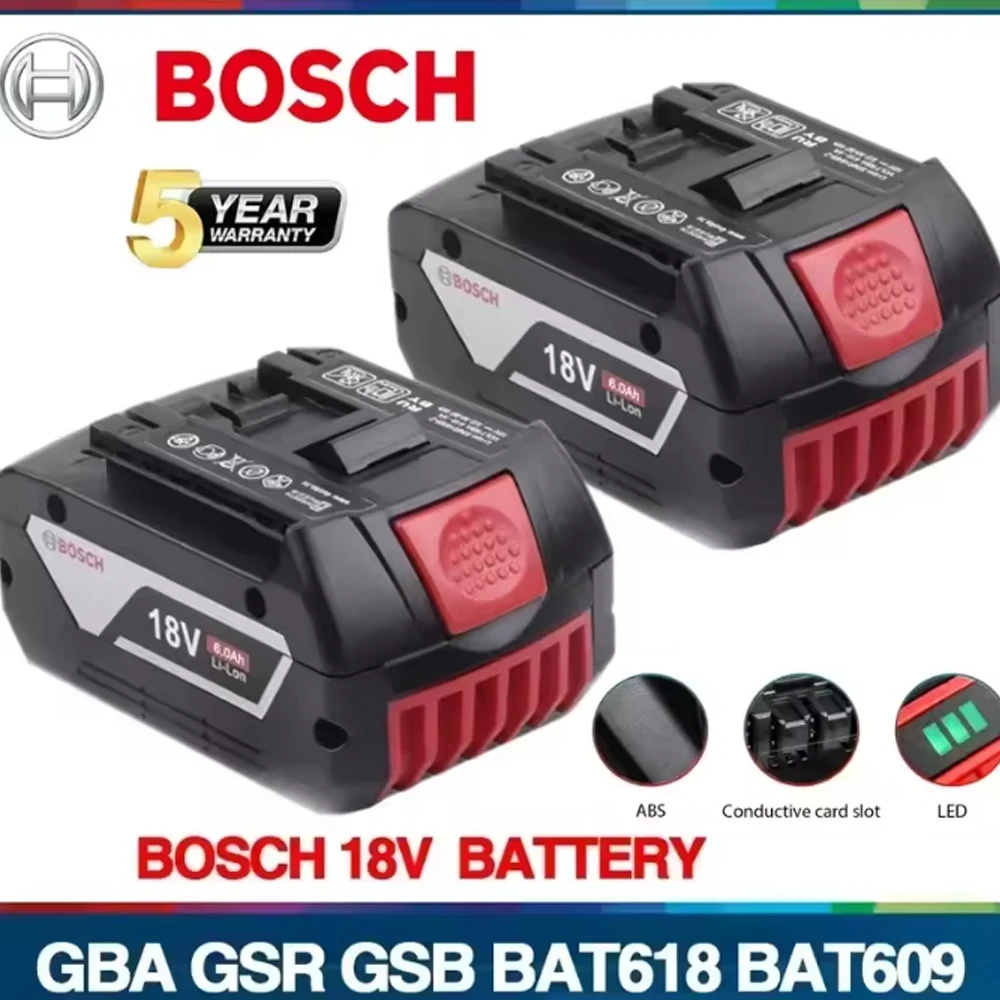 New BOSCH 18V Battery Accessories Screwdriver Battery Suitable for BAT609 BAT609G BAT618 BAT618G BAT614 6.0Ah + Charger
New BOSCH 18V Battery Accessories Screwdriver Battery Suitable for BAT609 BAT609G BAT618 BAT618G BAT614 6.0Ah + Charger