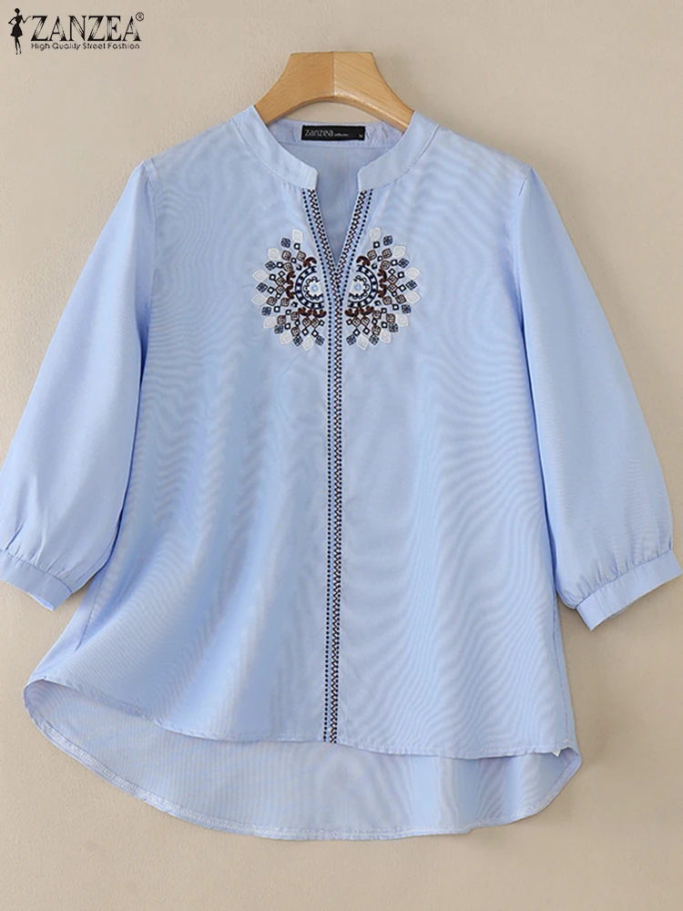 Fashion Shirts ZANZEA Korean Blouse Vintage Floral Printed Women 3/4 Sleeve Tops Tunics Casual Loose Stand Collar Office Blusas
Fashion Shirts ZANZEA Korean Blouse Vintage Floral Printed Women 3/4 Sleeve Tops Tunics Casual Loose Stand Collar Office Blusas