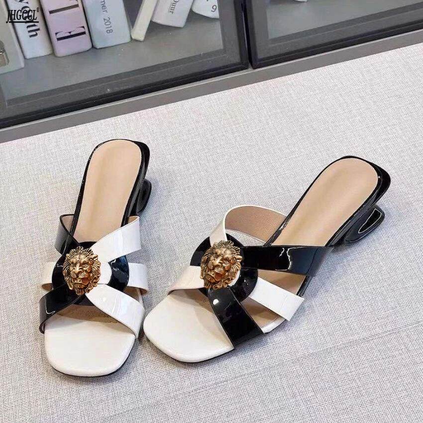 New summer mid-heeled, high-heeled and thick-heeled sandals for women, one-shoulder genuine leather slippers T60
New summer mid-heeled, high-heeled and thick-heeled sandals for women, one-shoulder genuine leather slippers T60