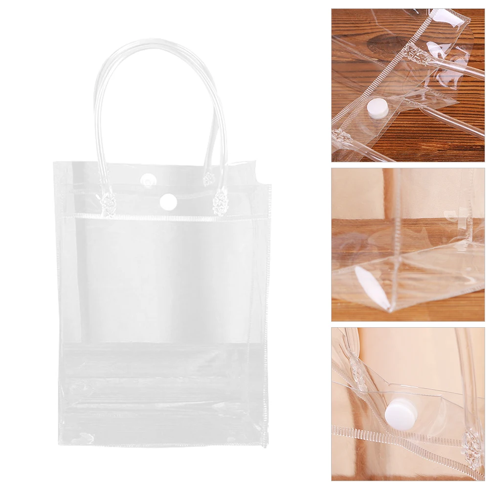 10 Pcs Clear Tote Bags Transparent PVC Packaging Portable Containers Durable Takeout H bags Practical Fabric
10 Pcs Clear Tote Bags Transparent PVC Packaging Portable Containers Durable Takeout H bags Practical Fabric
