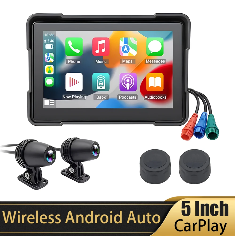 5Inch Android Auto DVR Full Touch Screen Motorcycle Wireless Carplay IPS GPS Navigation Bluetooth Dash Cam Front and Rear Camera
5Inch Android Auto DVR Full Touch Screen Motorcycle Wireless Carplay IPS GPS Navigation Bluetooth Dash Cam Front and Rear Camera