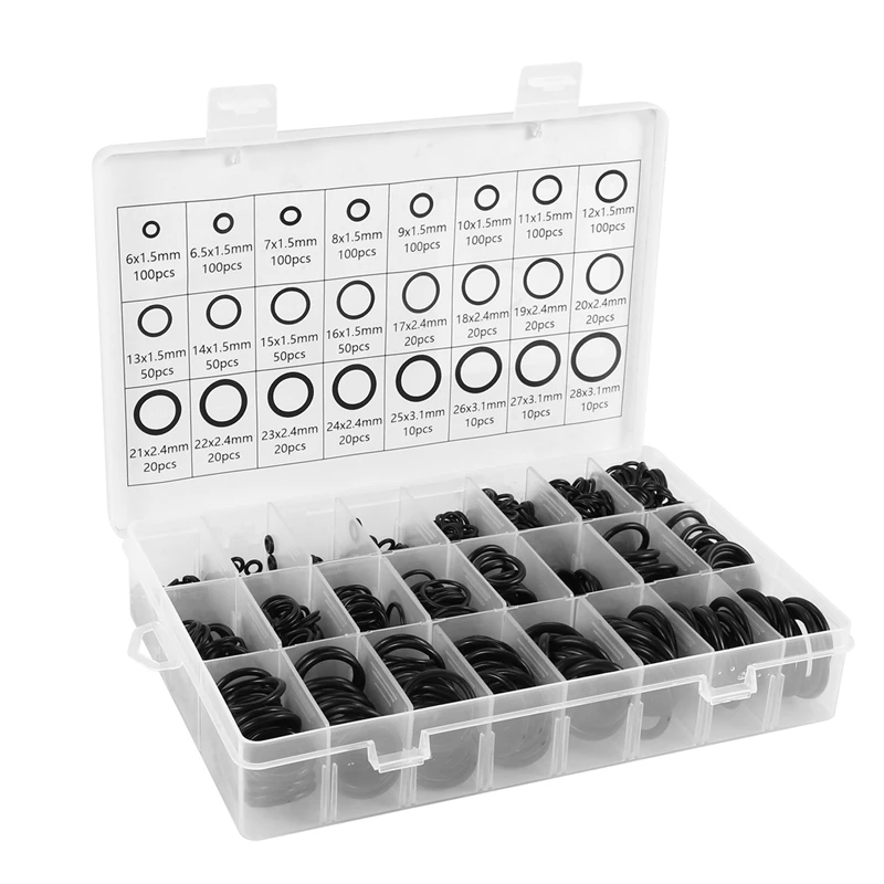 ABRE-1200 Pcs O Ring Kit,24 Sizes Nitrile Rubber O Rings Assortment Kit For Plumbing, Resist To Oil, Heat And High Pressure
ABRE-1200 Pcs O Ring Kit,24 Sizes Nitrile Rubber O Rings Assortment Kit For Plumbing, Resist To Oil, Heat And High Pressure