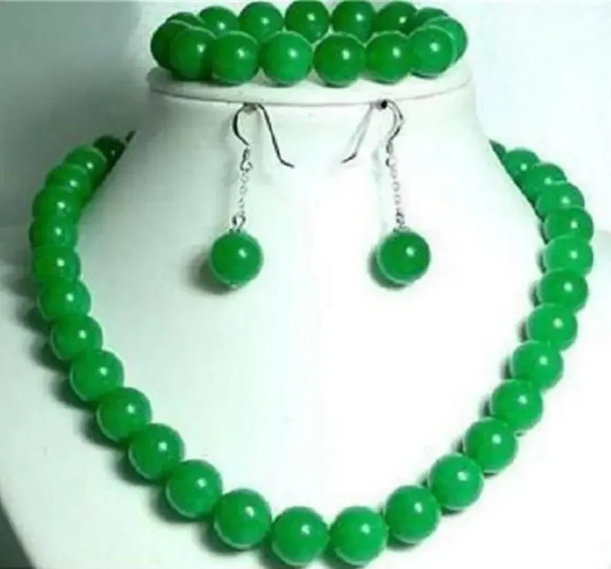 Fashion jewelry 10mm Green Natural stone Round Beads Necklace 18" & Bracelet 7.5" Earrings style Fine jewe Nob
Fashion jewelry 10mm Green Natural stone Round Beads Necklace 18" & Bracelet 7.5" Earrings style Fine jewe Nob