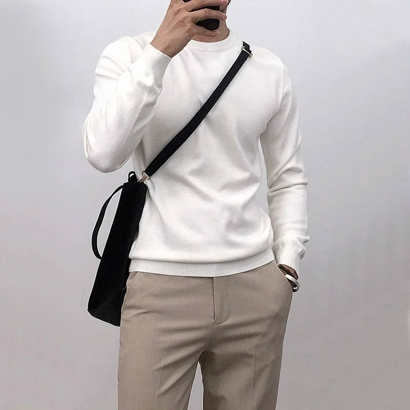 Slim Fit round Ne Knitted Sweater Men's Base Layer Thin Sle Overhead Spring Autumn Color Inner Wear Long Sve Top
Slim Fit round Ne Knitted Sweater Men's Base Layer Thin Sle Overhead Spring Autumn Color Inner Wear Long Sve Top