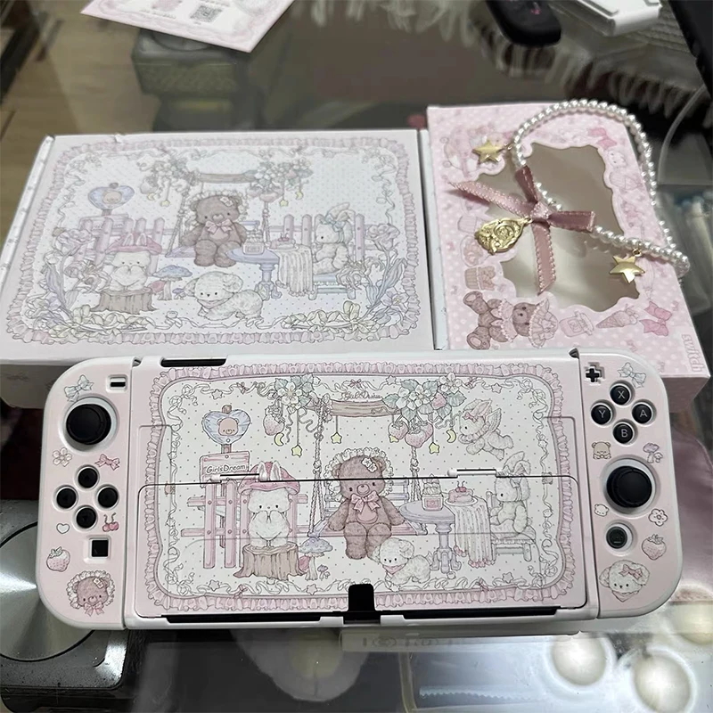 Kawaii Bunny Bear Protective Cover Shell for Nintend Switch OLED Console Hard Case NS JoyCons Controller Protector Dockable Case
Kawaii Bunny Bear Protective Cover Shell for Nintend Switch OLED Console Hard Case NS JoyCons Controller Protector Dockable Case