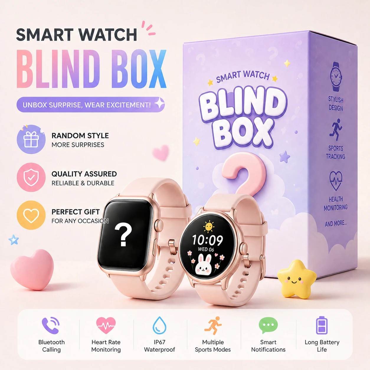 Versatile Smart Watch Mystery Surprise Box, Assorted Fashion Wristwatch, Novel Electronic Collectible & Gift
Versatile Smart Watch Mystery Surprise Box, Assorted Fashion Wristwatch, Novel Electronic Collectible & Gift