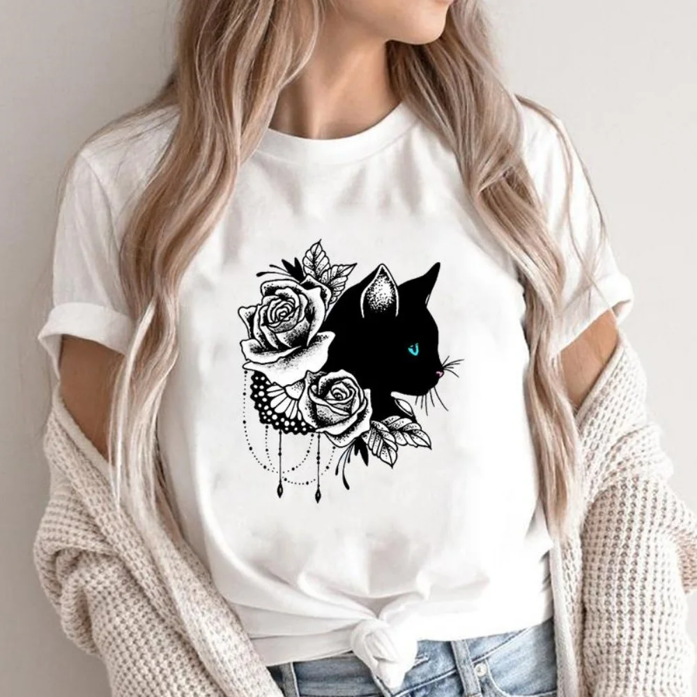 (Азиатский размер) Женская футболка с кошачьими книгами Love Sweet Trend Модная повседневная летняя футболка с принтом и короткими рукавами Женская футболка для одежды
(Азиатский размер) Женская футболка с кошачьими книгами Love Sweet Trend Модная повседневная летняя футболка с принтом и короткими рукавами Женская футболка для одежды