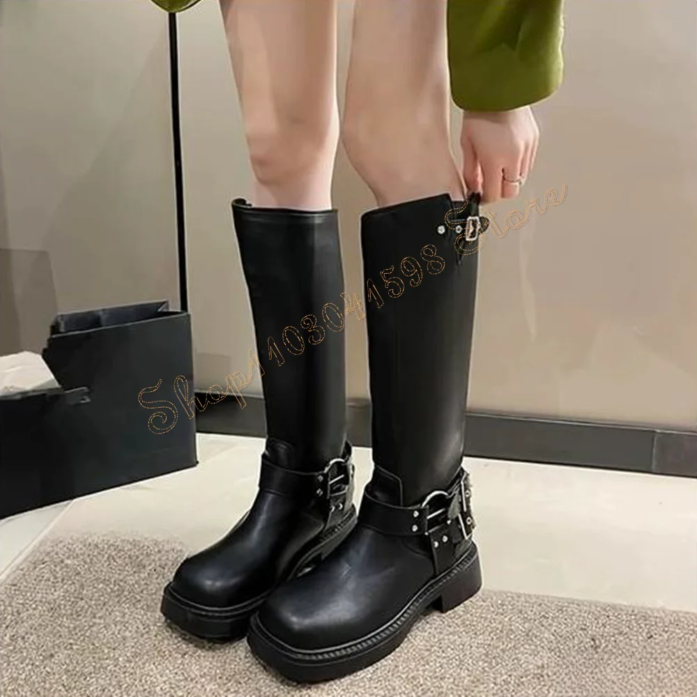 Black Buckle Decor Knee High Boots Matte Leather Chunky High Heels High Heel Shoes for Women Heels 2024 New Zapatos Para Mujere
Black Buckle Decor Knee High Boots Matte Leather Chunky High Heels High Heel Shoes for Women Heels 2024 New Zapatos Para Mujere