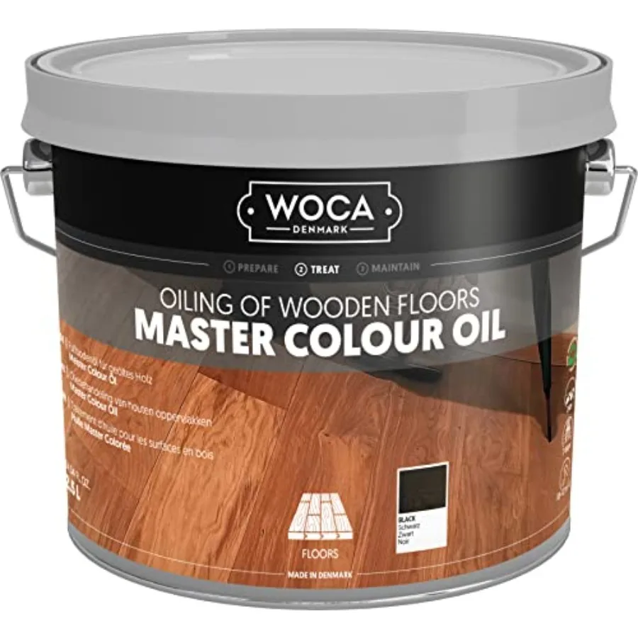 Denmark Master Color Oil Plant Based Oil Penetrating Stain and Finish for Wood Furniture, Floors, Trim and Cabinets 2.5L Black
Denmark Master Color Oil Plant Based Oil Penetrating Stain and Finish for Wood Furniture, Floors, Trim and Cabinets 2.5L Black
