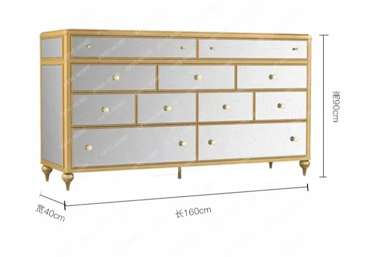 A Gold retro home living room mirror multi-function locker
A Gold retro home living room mirror multi-function locker