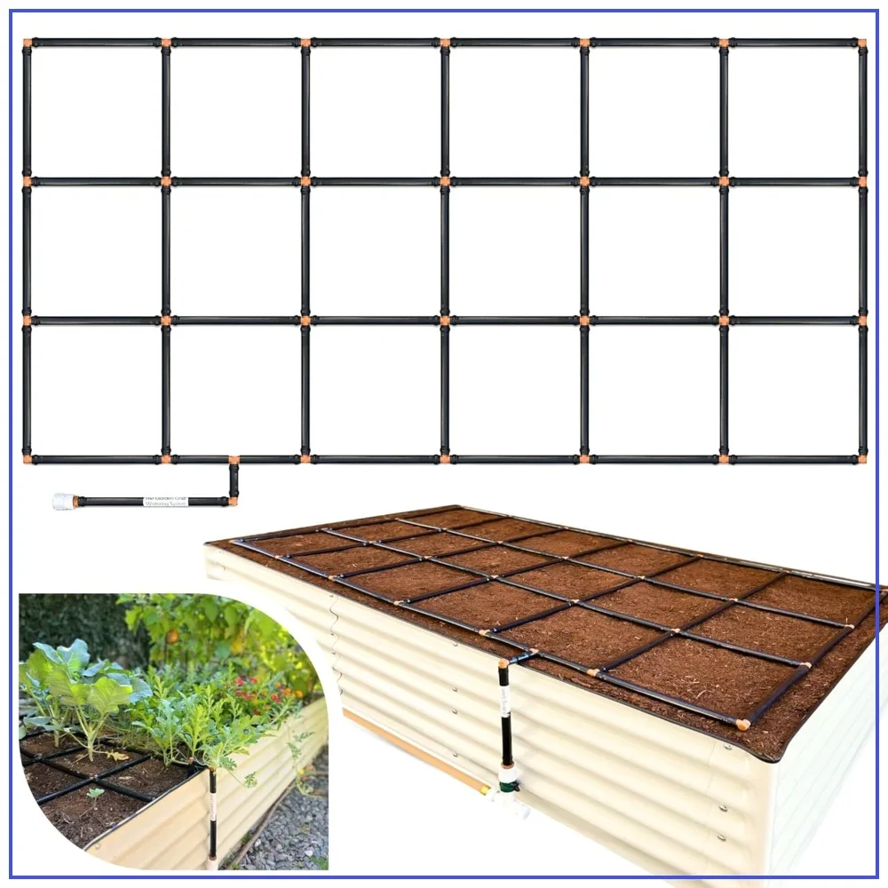 Garden Grid Watering System, 3x6 | Raised Garden Bed Drip Irrigation - Pre-Assembled, Even Watering, 2-Min Setup | Square Foot Gardening | US-Made | 33.5"x66"
Garden Grid Watering System, 3x6 | Raised Garden Bed Drip Irrigation - Pre-Assembled, Even Watering, 2-Min Setup | Square Foot Gardening | US-Made | 33.5"x66"