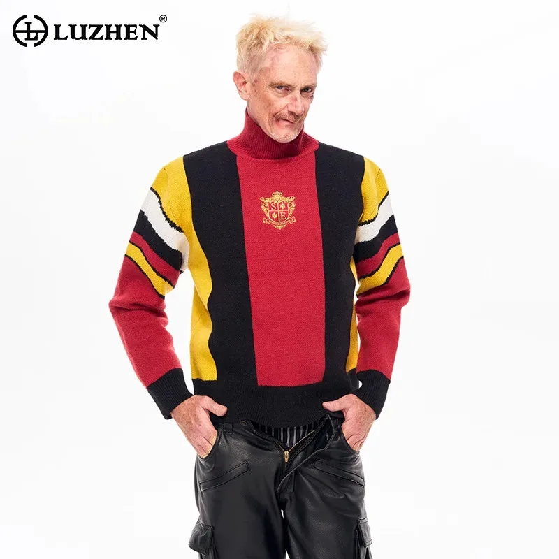 LUZHEN 2025, новый зимний цветной контрастный свободный вязаный пуловер с принтом, водолазка, мужской стильный красивый свитер JY5214
LUZHEN 2025, новый зимний цветной контрастный свободный вязаный пуловер с принтом, водолазка, мужской стильный красивый свитер JY5214