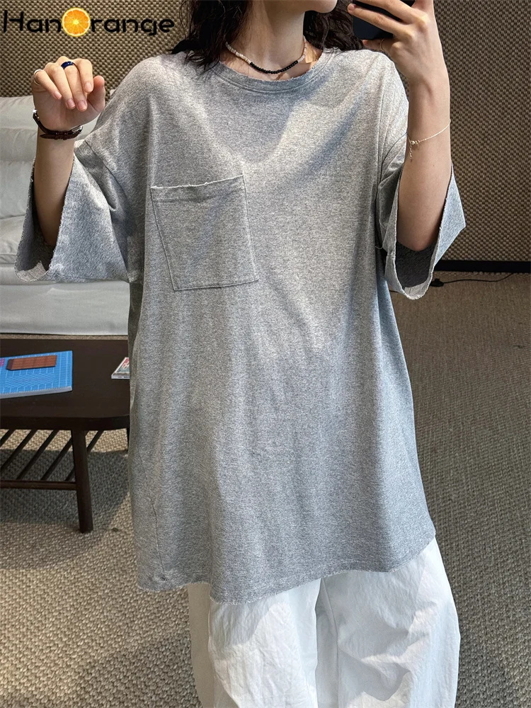 HanOrange 2026 Summer Simple O-neck Drop Shoulder Pocket T-shirt Women Loose Comfortable Tees White/Gray
HanOrange 2026 Summer Simple O-neck Drop Shoulder Pocket T-shirt Women Loose Comfortable Tees White/Gray