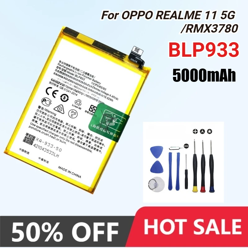 5000mAh BLP933 Replacement Battery for OPPO K10 5G RMX3780 PGJM10 for OnePlus ACE Racing Edition PGZ110 Phone Batteries
5000mAh BLP933 Replacement Battery for OPPO K10 5G RMX3780 PGJM10 for OnePlus ACE Racing Edition PGZ110 Phone Batteries