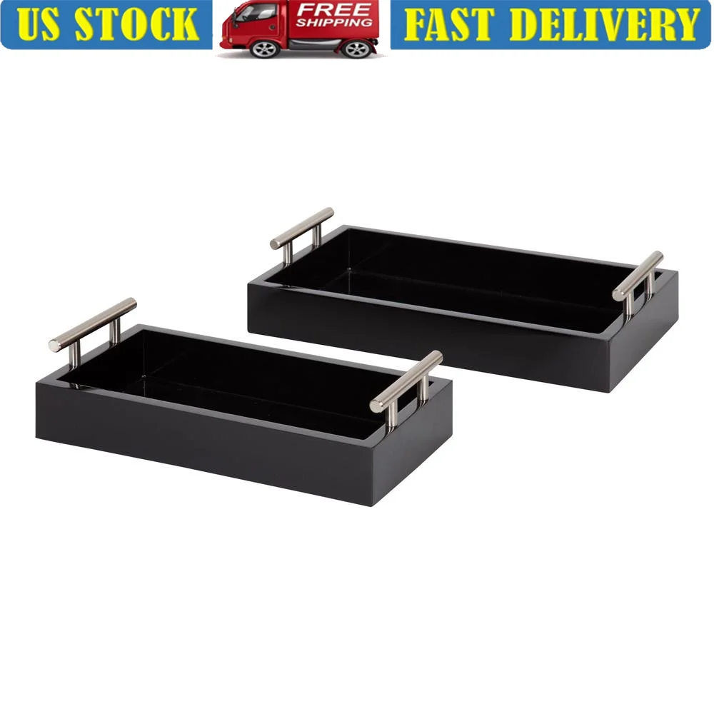 Modern Storage Display Trays Set of 2 with Handles Decorative Tray Set Kitchen Vanity Living Room Organization
Modern Storage Display Trays Set of 2 with Handles Decorative Tray Set Kitchen Vanity Living Room Organization