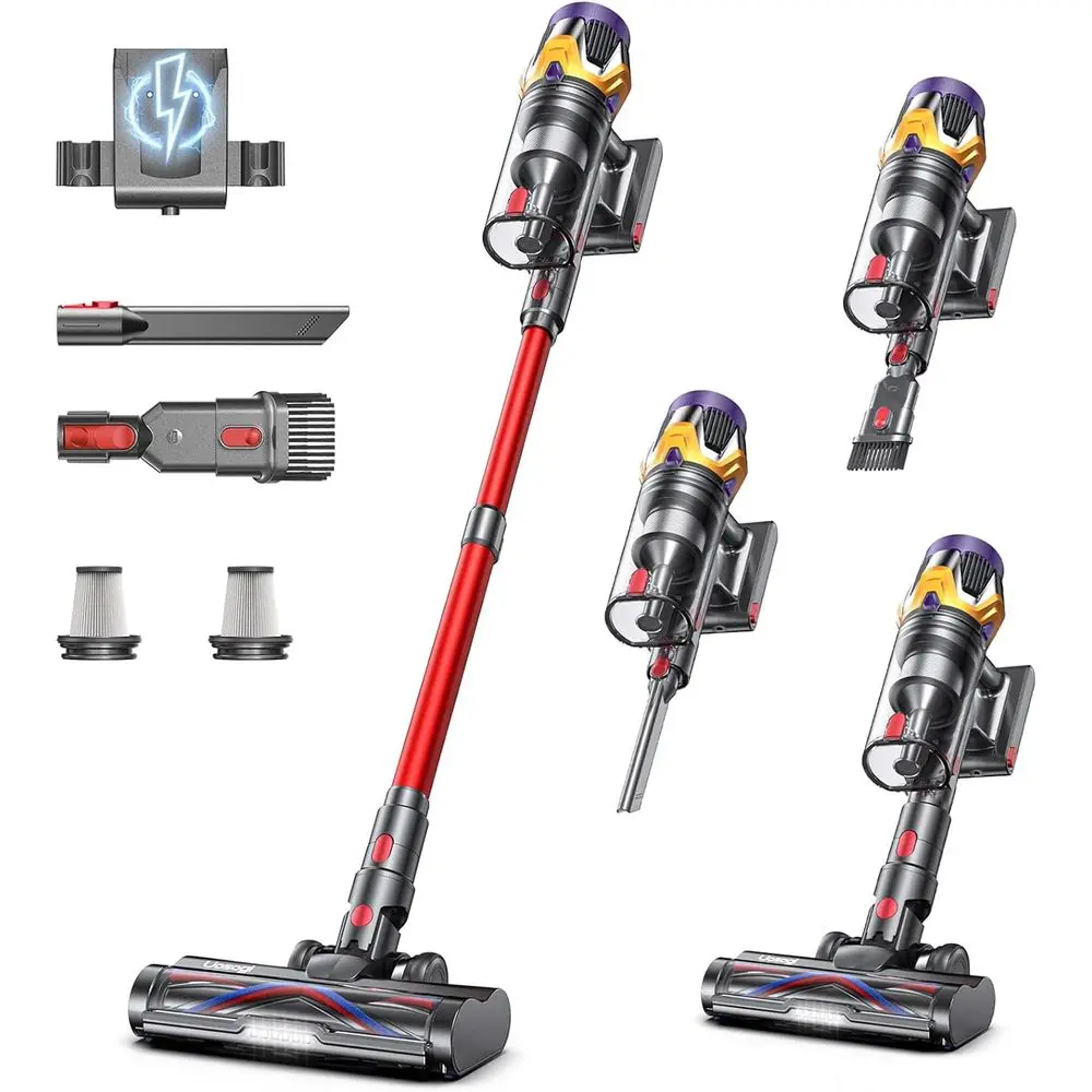 Cordless Vacuum Cleaner, Upgraded 55KPA 650W 70Mins Stick Vacuum with Hurricane Mode, Self-Standing, Touch Screen, 1.8L Dust Cup
Cordless Vacuum Cleaner, Upgraded 55KPA 650W 70Mins Stick Vacuum with Hurricane Mode, Self-Standing, Touch Screen, 1.8L Dust Cup