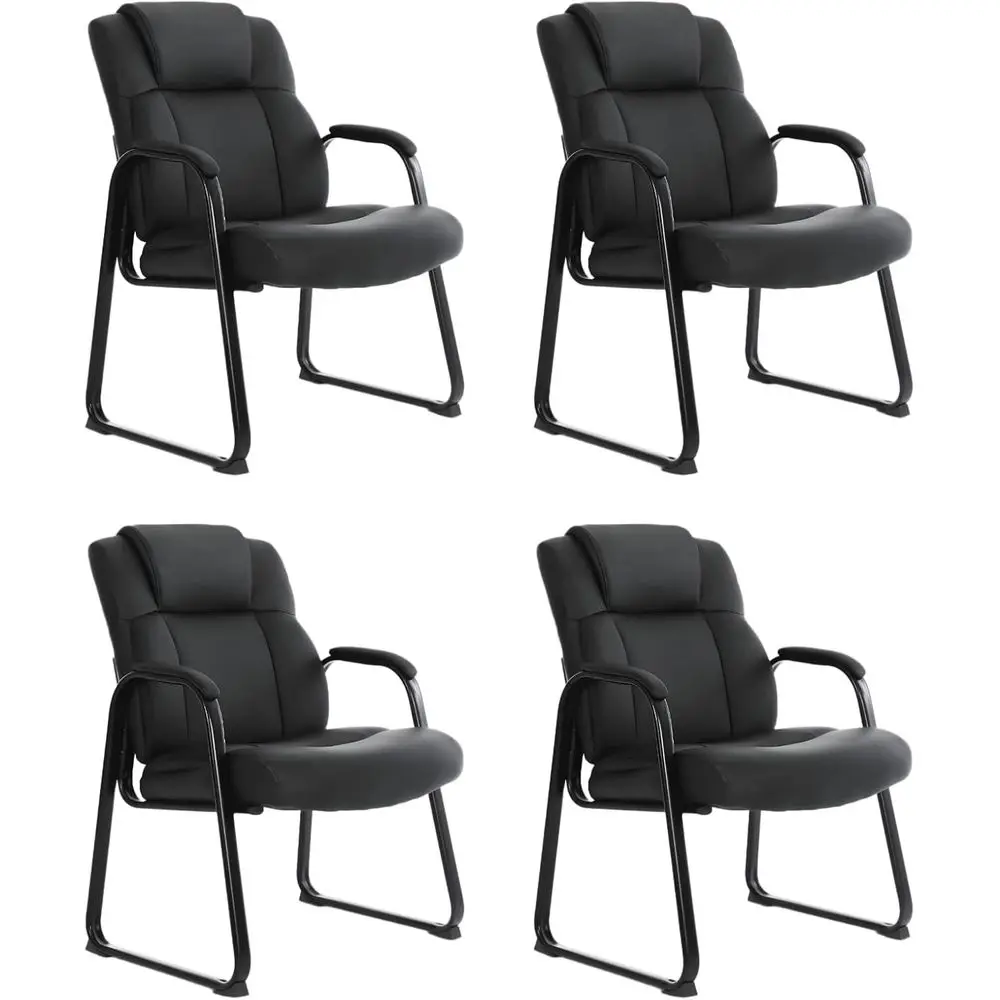Leather High-Capacity 500 lbs Chairs with Padded Armrests, Sled Base for Waiting Rooms, Offices, and Conferences, Black Set of 4
Leather High-Capacity 500 lbs Chairs with Padded Armrests, Sled Base for Waiting Rooms, Offices, and Conferences, Black Set of 4