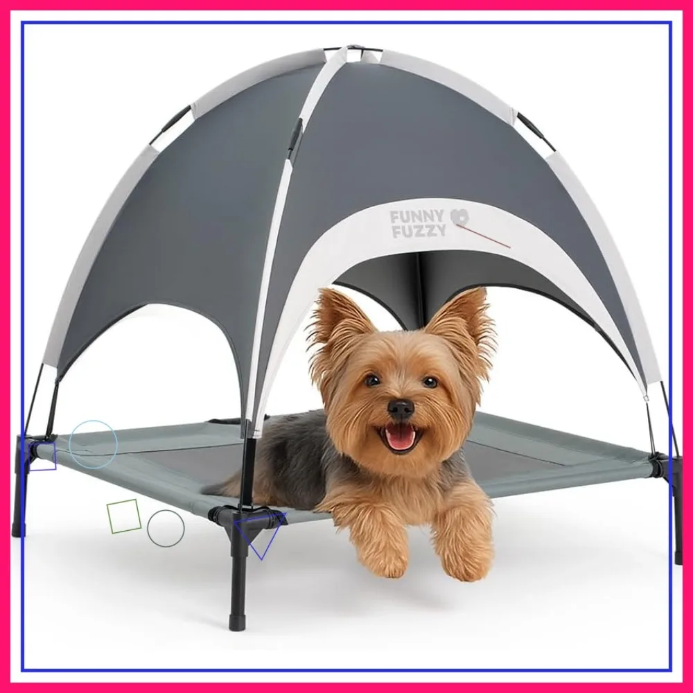 Elevated Dog Bed with Canopy for Small Dogs, Cooling Outdoor Pet Cot with UV Protection, Breathable Mesh, Grey
Elevated Dog Bed with Canopy for Small Dogs, Cooling Outdoor Pet Cot with UV Protection, Breathable Mesh, Grey