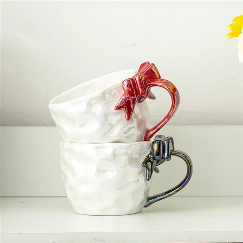 LNHF Romantic Bow Mug Coffee And Milk Cups Girl Drinking Water Cups Dessert Handle Cup Teacup
LNHF Romantic Bow Mug Coffee And Milk Cups Girl Drinking Water Cups Dessert Handle Cup Teacup