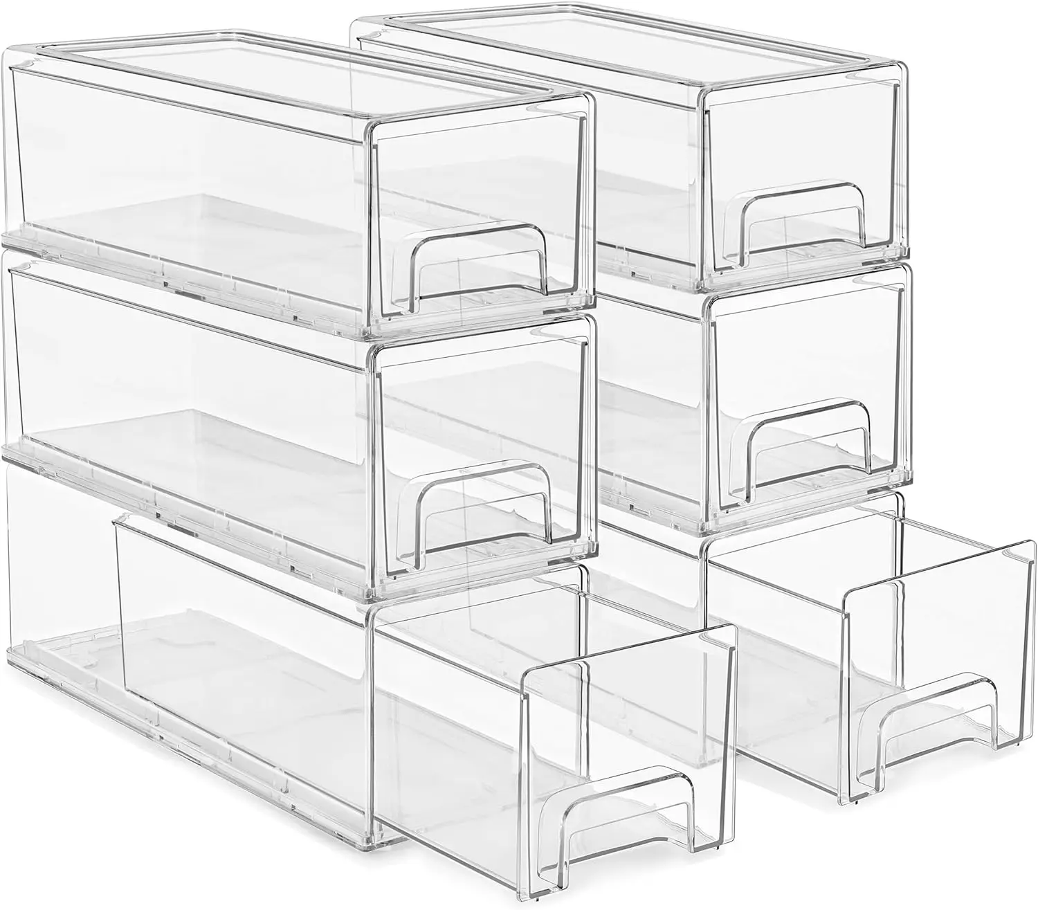 Small Wide Clear Stackable Storage Drawers – 6-Pack Plastic Organizer Bins with Handles – Stackable Pull-Out Storage D
Small Wide Clear Stackable Storage Drawers – 6-Pack Plastic Organizer Bins with Handles – Stackable Pull-Out Storage D