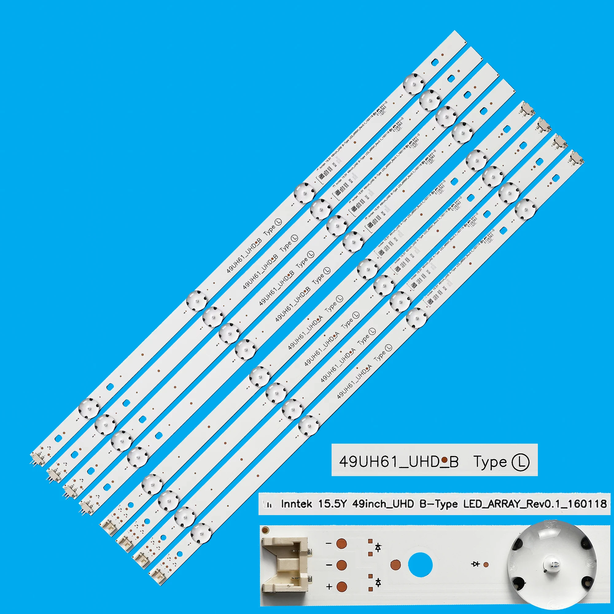 LED Backlight Strip Lamp For 49inch 49UH61_UHD_A/B Type_Rev0.1_160118 49UH6100-UH 49LH5700 49UH620EAV63192601
LED Backlight Strip Lamp For 49inch 49UH61_UHD_A/B Type_Rev0.1_160118 49UH6100-UH 49LH5700 49UH620EAV63192601