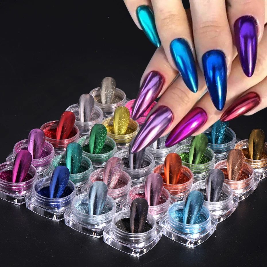 24 Colors Holographic Magic Mirror Powder Nails Glitter Set Metallic Chrome Rubbing Dust Colorful Polish Pigment Manicure Decor 
24 Colors Holographic Magic Mirror Powder Nails Glitter Set Metallic Chrome Rubbing Dust Colorful Polish Pigment Manicure Decor