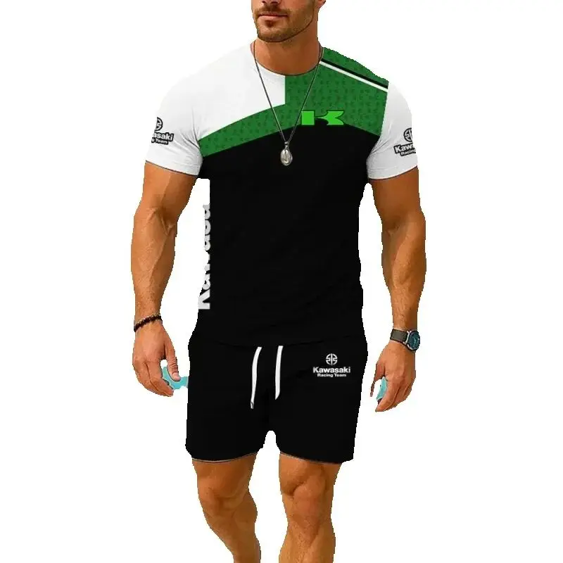 Summer Men's Crew Neck Short Sleeve T-Shirt Shorts Set Kawasaki Simple and Casual Breathable Quick-Drying Comfortable Sports Top
Summer Men's Crew Neck Short Sleeve T-Shirt Shorts Set Kawasaki Simple and Casual Breathable Quick-Drying Comfortable Sports Top