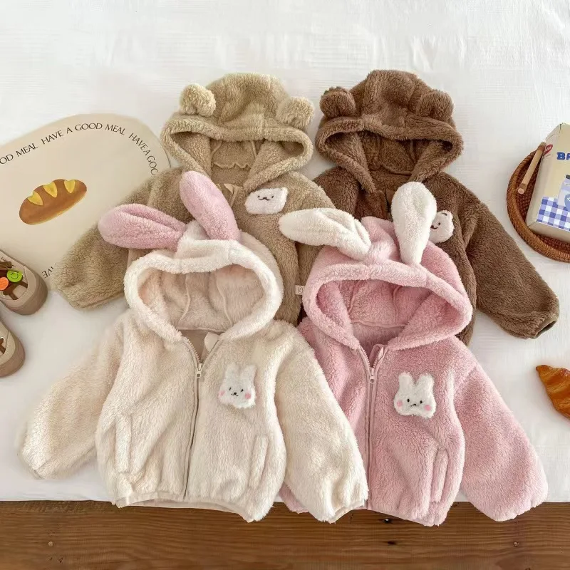 Girls Hooded Jacket Coat Autumn and Winter Boys Long-sleeved Clothes Cute Rabbit Ears Baby Children Plus Velvet Tops Outwear
Girls Hooded Jacket Coat Autumn and Winter Boys Long-sleeved Clothes Cute Rabbit Ears Baby Children Plus Velvet Tops Outwear