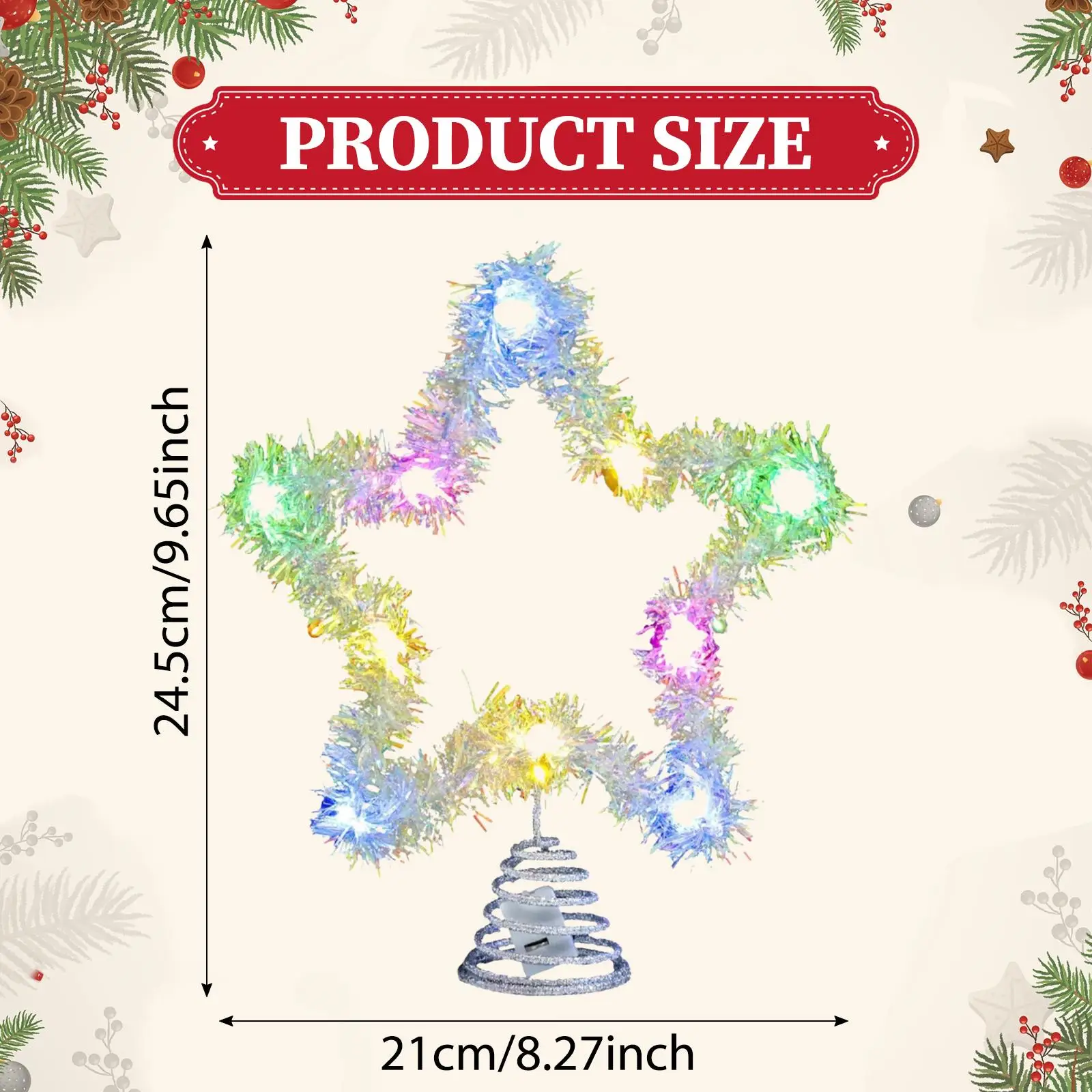 Xmas Tree Star Hanging Multicolor LED Tree Topper Decoration Festival Party Accessory for Home Cafe
Xmas Tree Star Hanging Multicolor LED Tree Topper Decoration Festival Party Accessory for Home Cafe