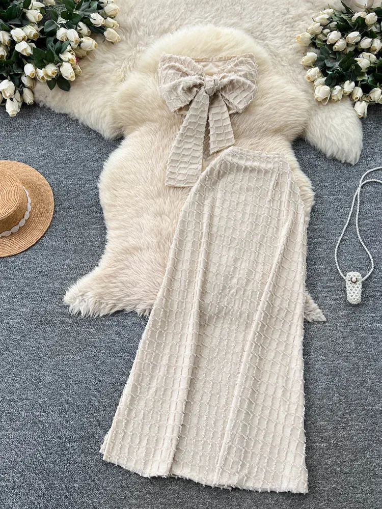 Slimming Knitted Two-Piece Set for Women Commute Style High Waist Knot Casual Workwear Summer Fashion Ensemble
Slimming Knitted Two-Piece Set for Women Commute Style High Waist Knot Casual Workwear Summer Fashion Ensemble