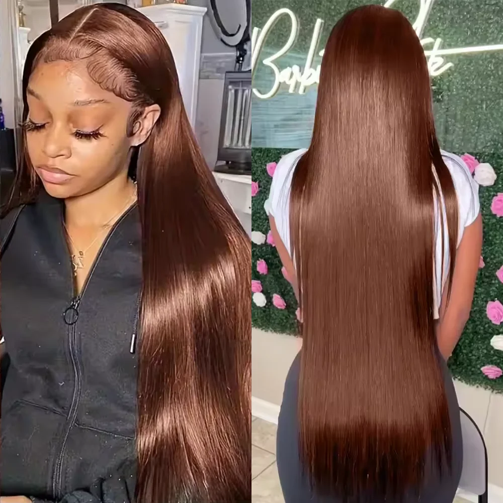Chocolate Brown 13x6 HD Lace Front Human Hair Wigs For Women Brazilian Straight 13x4 Lace Frontal Wigs 100% Human Hair 46 Inch
Chocolate Brown 13x6 HD Lace Front Human Hair Wigs For Women Brazilian Straight 13x4 Lace Frontal Wigs 100% Human Hair 46 Inch