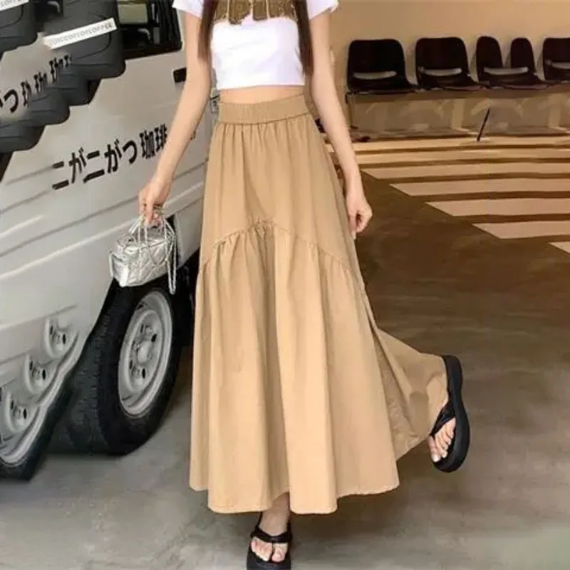 Летние юбки, женская высококачественная драпированная юбка с эластичной резинкой на талии, новинка 2025, тонкая утягивающая юбка трапециевидной формы средней длины с высокой талией
Летние юбки, женская высококачественная драпированная юбка с эластичной резинкой на талии, новинка 2025, тонкая утягивающая юбка трапециевидной формы средней длины с высокой талией