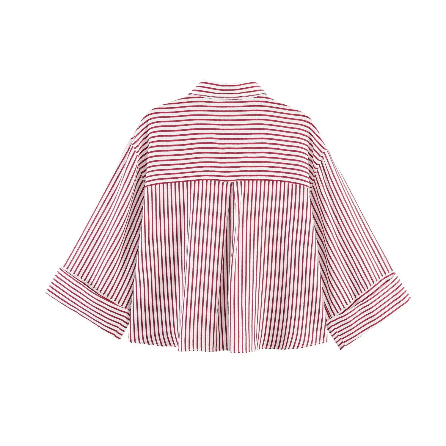 Withered European And American Spring New Style Simple Lapel Seven Quarter Sleeve Single Breasted Striped Shirt For Women
Withered European And American Spring New Style Simple Lapel Seven Quarter Sleeve Single Breasted Striped Shirt For Women