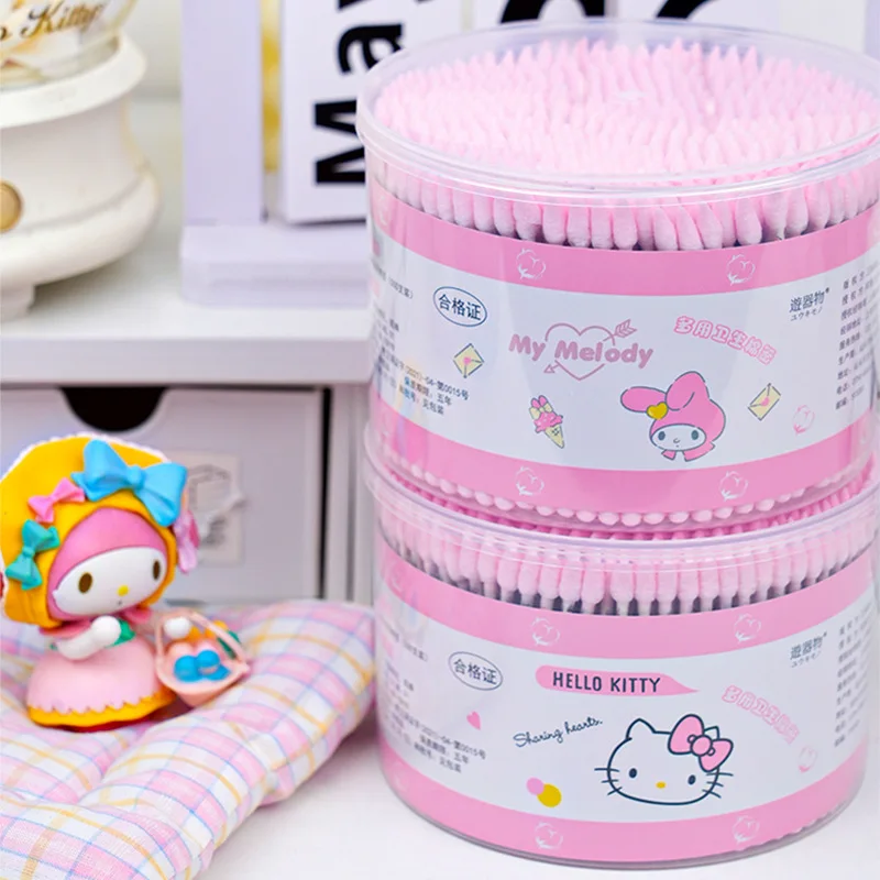 Kawaii Sanrio 500 boxed cotton swabs Specially designed for Ear picking Cute pointed Spiral double headed sterile cotton swabs
Kawaii Sanrio 500 boxed cotton swabs Specially designed for Ear picking Cute pointed Spiral double headed sterile cotton swabs