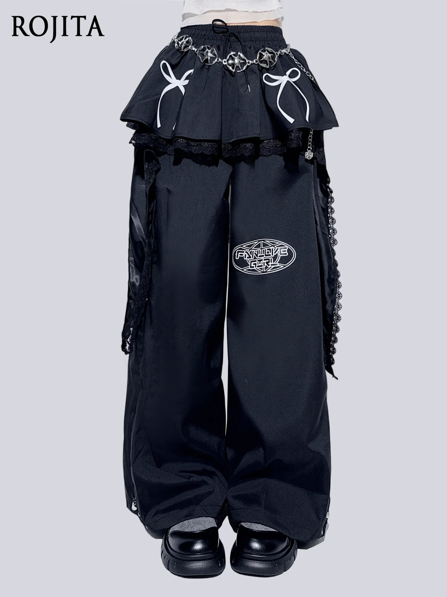 Original Design Subculture Wide-leg Sweatpants Female Spice Girl Skirt with Casual Trousers Loose Drape Bow Print Loose Trousers
Original Design Subculture Wide-leg Sweatpants Female Spice Girl Skirt with Casual Trousers Loose Drape Bow Print Loose Trousers