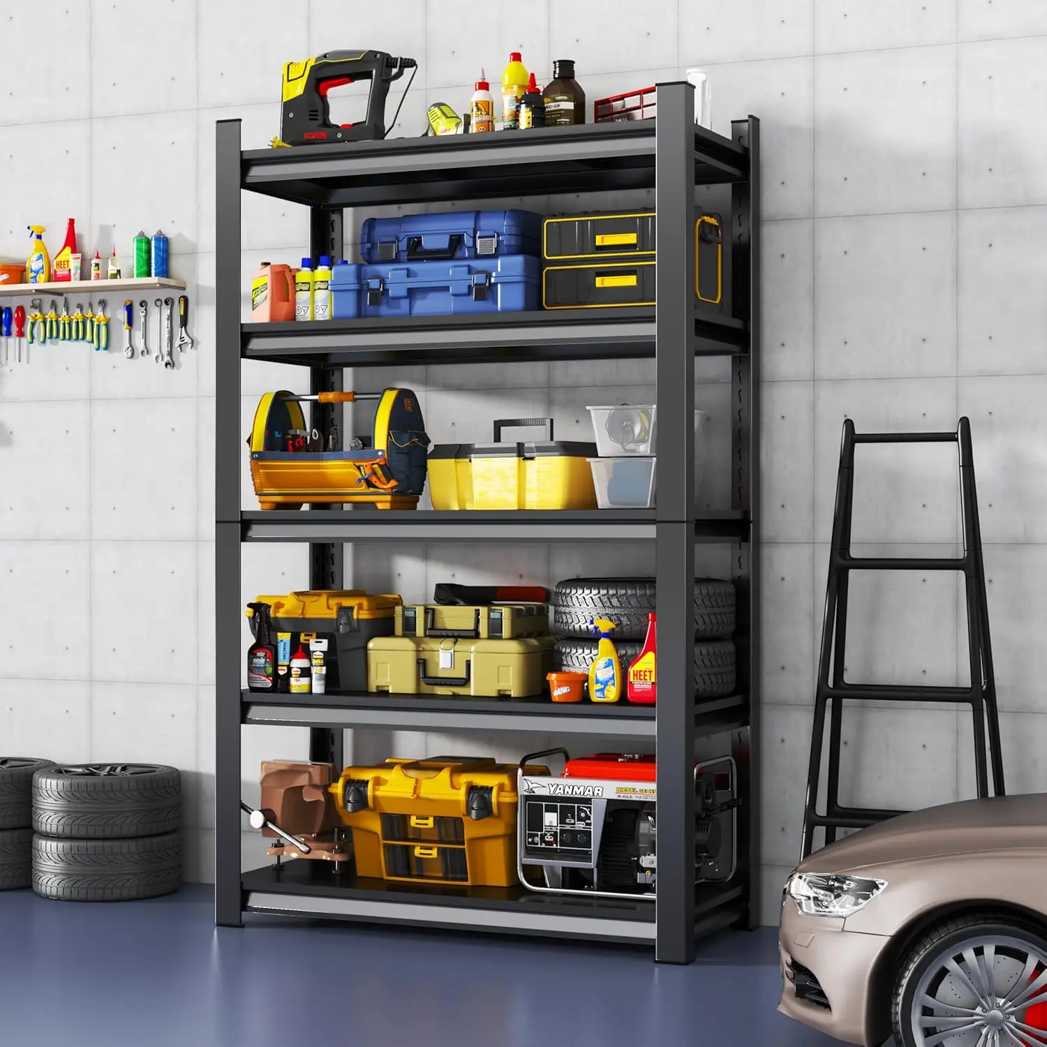 Garage Shelving,24" D x 48" W x 72" H Garage Storage Shelves 3000LBS Heavy Duty Metal Shelf Organizer Storage 5 Tier Adj
Garage Shelving,24" D x 48" W x 72" H Garage Storage Shelves 3000LBS Heavy Duty Metal Shelf Organizer Storage 5 Tier Adj