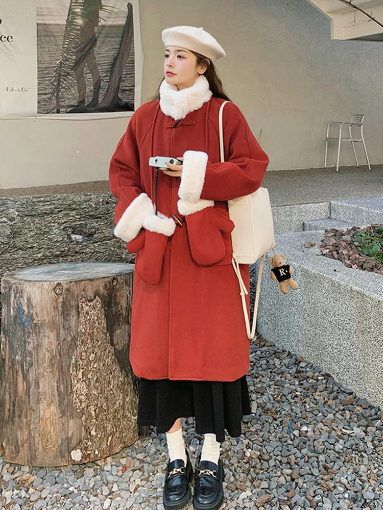 MiiiiX Preppy Style Woolen Coat Women's Parkas 2024 Winter New Thickened Loose Horn Button Mid-length Outerwear with Gloves
MiiiiX Preppy Style Woolen Coat Women's Parkas 2024 Winter New Thickened Loose Horn Button Mid-length Outerwear with Gloves