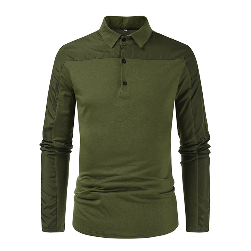 Comfortable Coffee Lapel Shirt Contrast Color Tshirt Tee for Men Long Sleeve Casual Top Suitable for Spring S
Comfortable Coffee Lapel Shirt Contrast Color Tshirt Tee for Men Long Sleeve Casual Top Suitable for Spring S